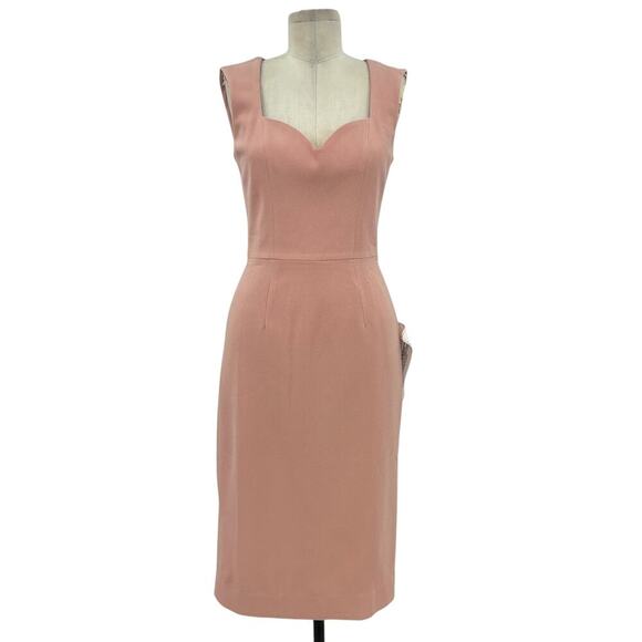 Dress the Population Elle Sweetheart Neck Sheath Midi Dress Blush Pink Small - Picture 2 of 16